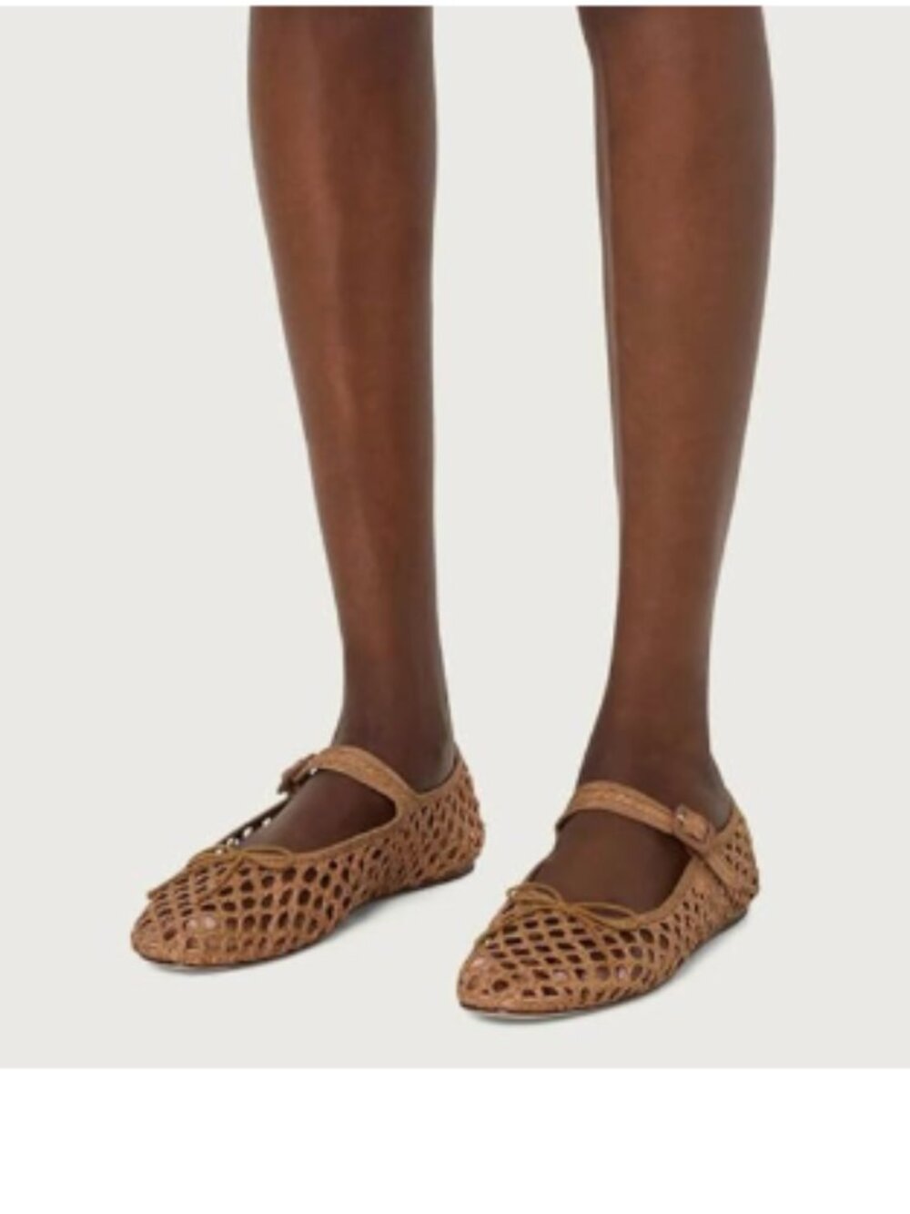 miss left Brown Cutout Bowknot Ankle Strap Mary Jane Classic Closed Toe Flats